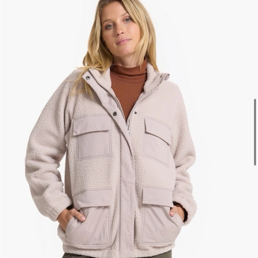 Vuori Plush Sherpa Utility Jacket - Light Taupe/crean - Picture 5 of 9